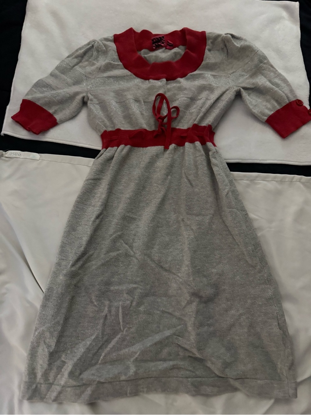 Girls Gray & Red Sweater Dress Size M (8/10)